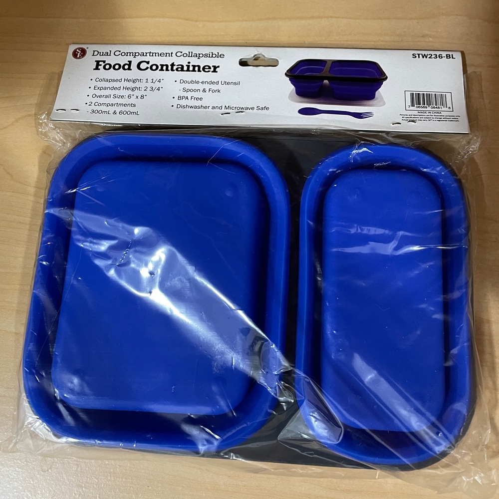 Dual Compartment Collapsible Food Container - Picture 2 of 2